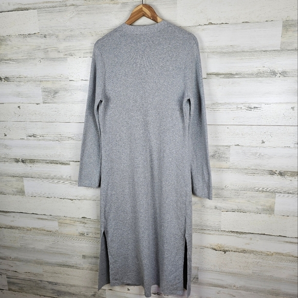 If It Were Me Cotton Cardigan Large Gray Coatigan Lingline Duster Quiet Luxury - Picture 4 of 13